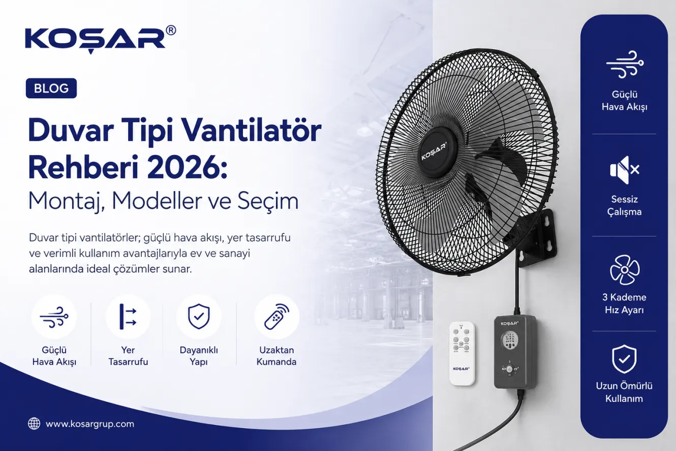 Duvar tipi vantilatör rehberi 2026 montaj modelleri ve seçim önerileri