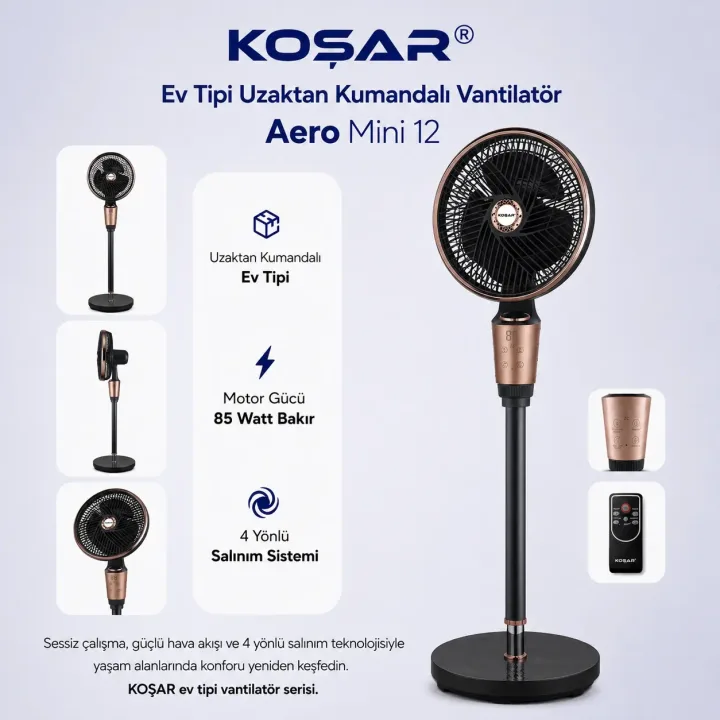 Koşar Aero Mini 12 ev tipi vantilatör