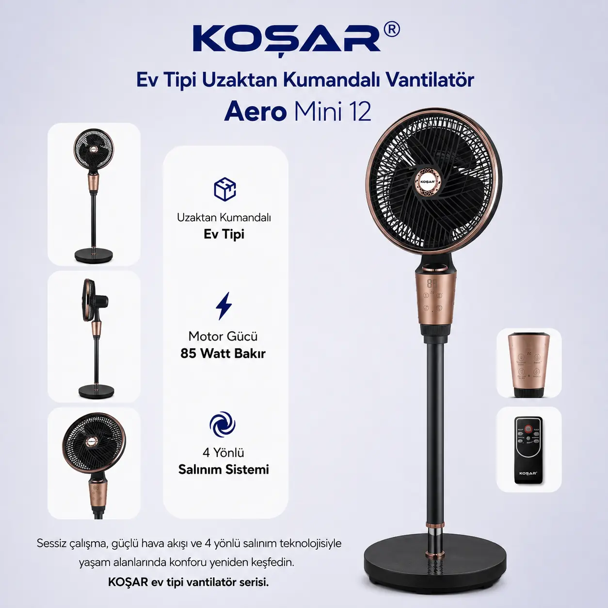 Koşar Aero Mini 12 ev tipi vantilatör