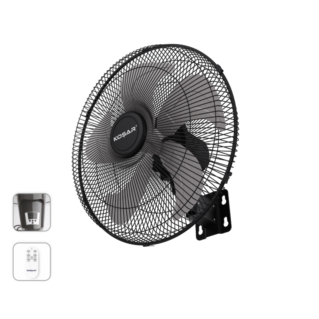 Koşar KSV-DK500 Uzaktan Kumandalı Sanayi Tipi Vantilatör-Duvar Tipi (140 Watt & 20 İnç)